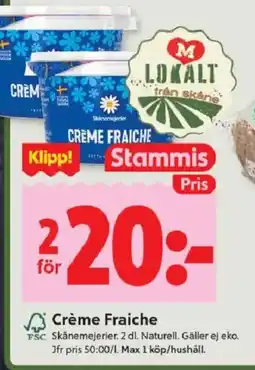 ICA Kvantum Skånemejerier Crème Fraiche erbjuda
