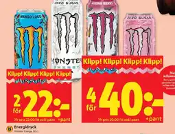 ICA Kvantum Monster Energy Energidryck erbjuda