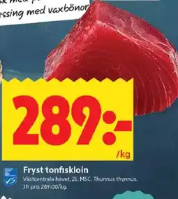 ICA Kvantum Fryst tonfiskloin erbjuda