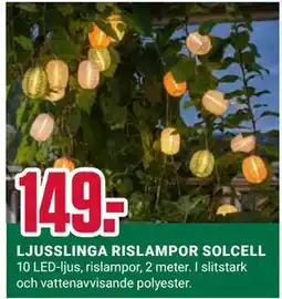 ÖoB LJUSSLINGA RISLAMPOR SOLCELL erbjuda