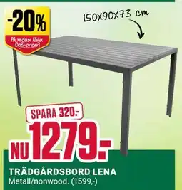 ÖoB TRÄDGÅRDSBORD LENA erbjuda