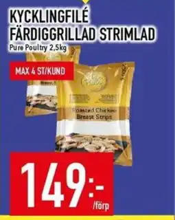 Matdax Kycklingfilé färdiggrillad strimlad erbjuda