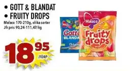 Matdax Malaco Gott & blandat • Fruity drops erbjuda