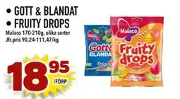 Din Mat Malaco Gott & blandat • Fruity drops erbjuda