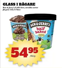 Bonum Matmarknad BEN & JERRY'S Glass i bägare erbjuda