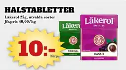 Bonum Matmarknad Läkerol Halstabletter erbjuda