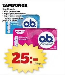 Bonum Matmarknad O.B Tampongr erbjuda