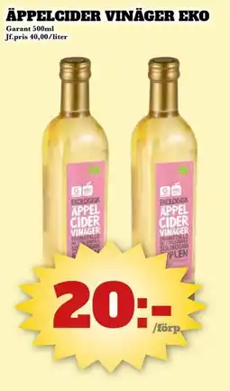 Bonum Matmarknad Garant Äppelcider vinäger eko erbjuda