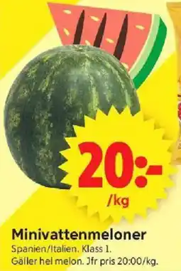 ICA Supermarket Minivattenmeloner erbjuda