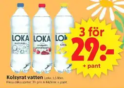 ICA Supermarket LOKA Kolsyrat vatten erbjuda