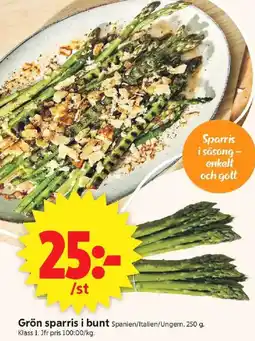 ICA Supermarket Grön sparris i bunt erbjuda