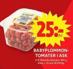 ICA Maxi ICA Babyplommon- tomater i ask erbjuda