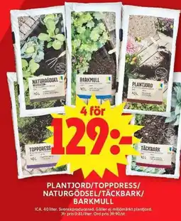 ICA Maxi ICA Plantjord/toppdress/ naturgödsel/täckbark/ barkmull erbjuda