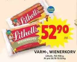 ICA Maxi LITHELLS Varm-, wienerkorv erbjuda