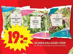 ICA Maxi ICA Skurna sallader i påse erbjuda