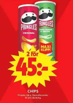 ICA Maxi PRINGLES Chips erbjuda