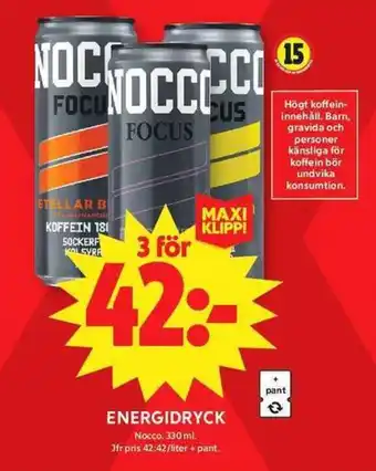 ICA Maxi NOCCO Energidryck erbjuda