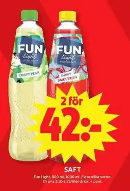 ICA Maxi FUN LIGHT Saft erbjuda