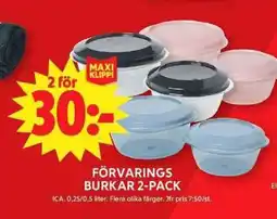 ICA Maxi ICA Förvarings burkar 2-pack erbjuda