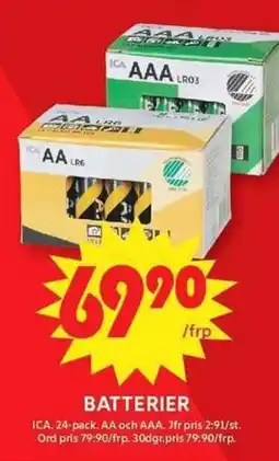 ICA Maxi ICA Batterier erbjuda