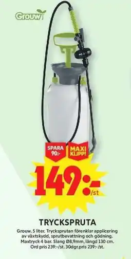 ICA Maxi GROUW Tryckspruta erbjuda