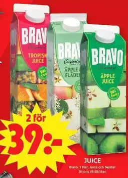 ICA Maxi BRAVO Juice erbjuda