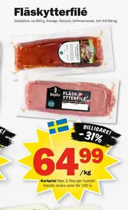 Pekås Fläskytterfilé, Medlemspris erbjuda