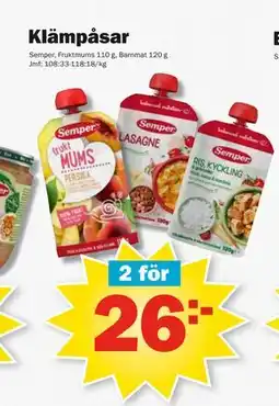 Pekås Klämpåsar erbjuda