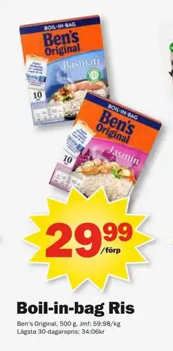 Pekås Boil-in-bag Ris erbjuda