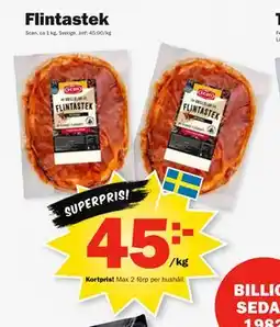 Pekås Flintastek, Medlemspris erbjuda