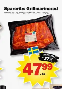 Pekås Spareribs Grillmarinerad erbjuda