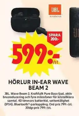 ICA Maxi JBL Hörlur in-ear wave beam 2 erbjuda