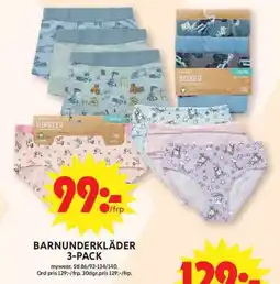 ICA Maxi Barnunderkläder 3-pack erbjuda