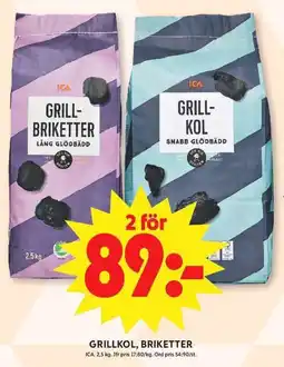 ICA Maxi ICA Grillkol, briketter erbjuda