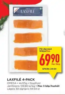 Willys LAXFILÉ 4-PACK erbjuda