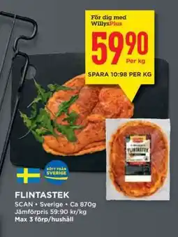 Willys Flintastek erbjuda