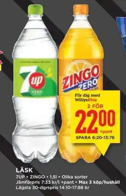 Willys LÄSK 7UP • ZINGO erbjuda