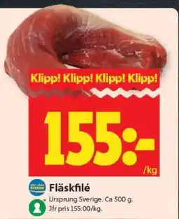 ICA Supermarket FLÄSKFILÉ erbjuda