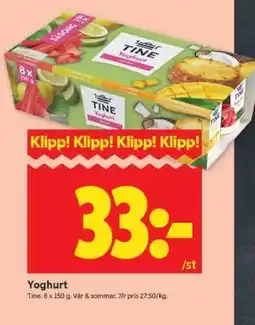 ICA Supermarket Tine Yoghurt erbjuda