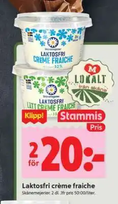 ICA Supermarket LAKTOSFRI CRÈME FRAICHE erbjuda