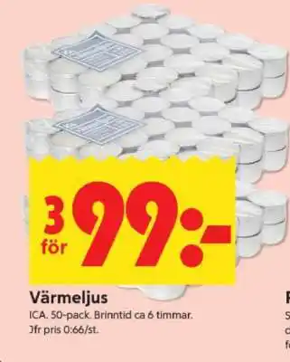 ICA Supermarket Värmeljus erbjuda
