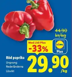 Lidl Röd paprika erbjuda