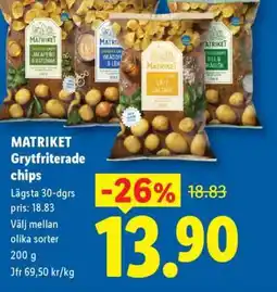 Lidl Matriket Grytfriterade chips erbjuda