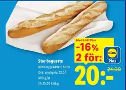 Lidl Stor Baguette erbjuda