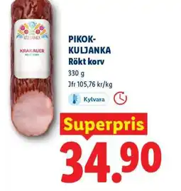 Lidl PIKOK-KULJANKA Rökt korv erbjuda