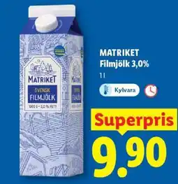 Lidl MATRIKET Filmjölk 3,0% erbjuda