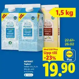 Lidl MATRIKET Yoghurt erbjuda