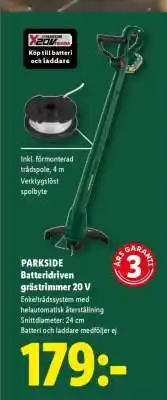 Lidl PARKSIDE Batteridriven grästrimmer, 20 V erbjuda