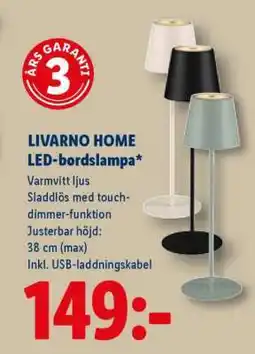 Lidl LIVARNO home LED-bordslampa erbjuda