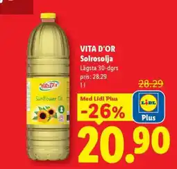 Lidl VITA D’OR Solrosolja erbjuda